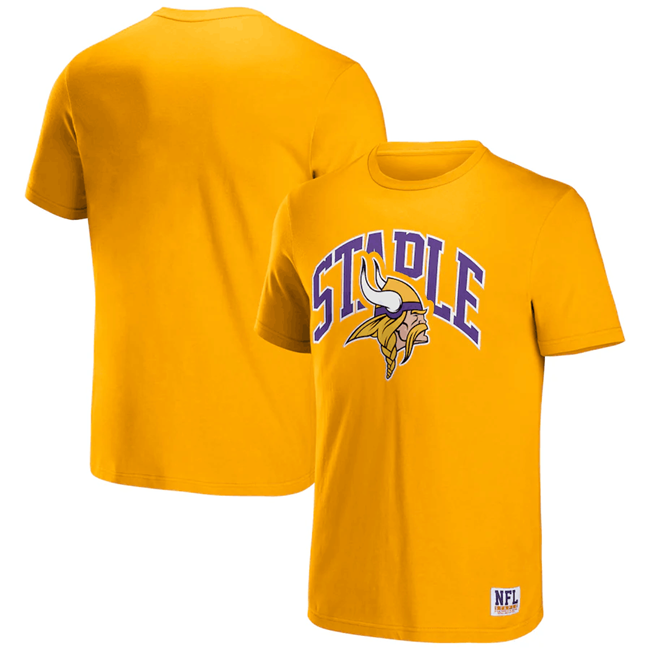 Men's Gold Minnesota Vikings x Staple Logo Lockup T-Shirt